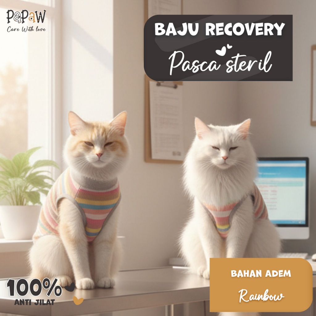 Baju Steril Kucing Anjing Betina Jantan Untuk Recovery Pasca Operasi