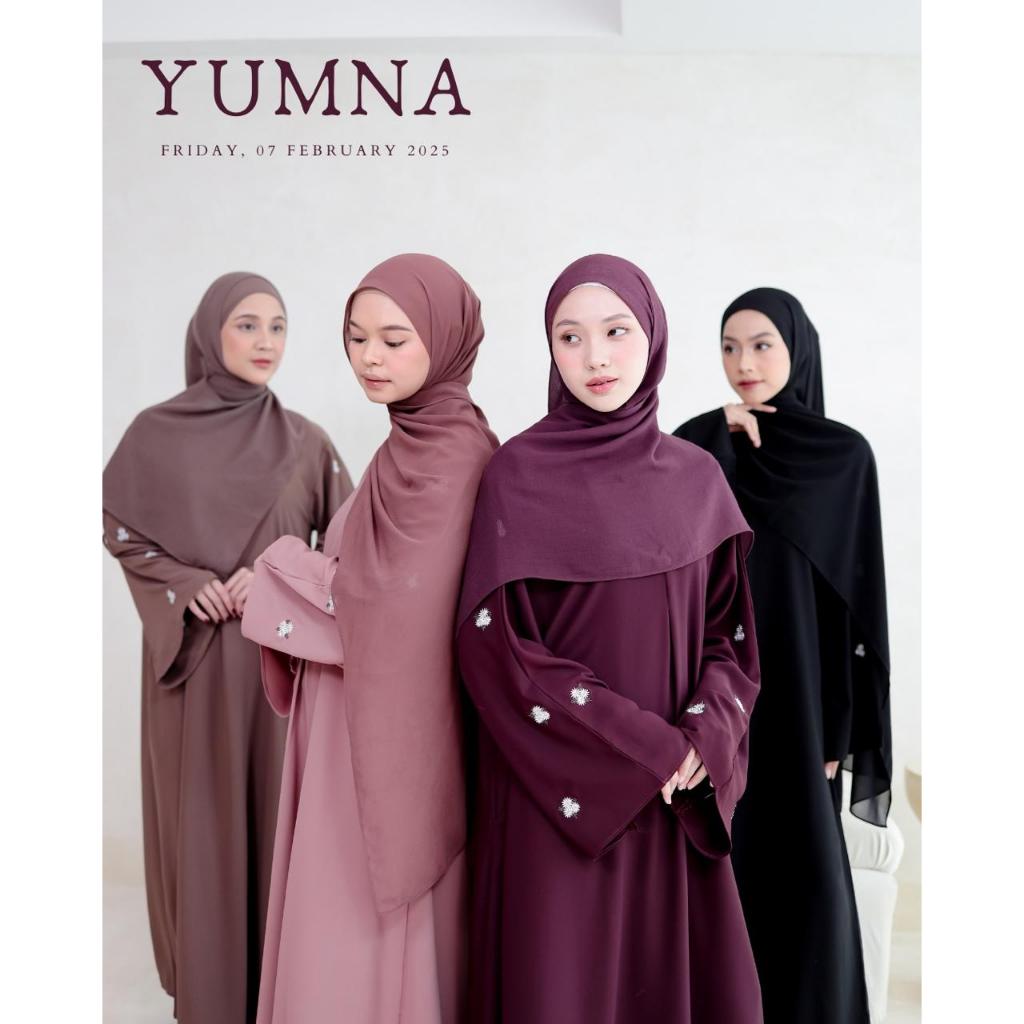 Yumna Dress Abaya Bordir Bunga | Abaya Bordir Ala Turki by Gamis Hawa Simple Elegan Abaya Haji dan U