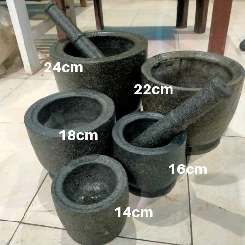 LUMPANG BATU ASLI 12CM FREE ALU / TUMBUKAN BATU