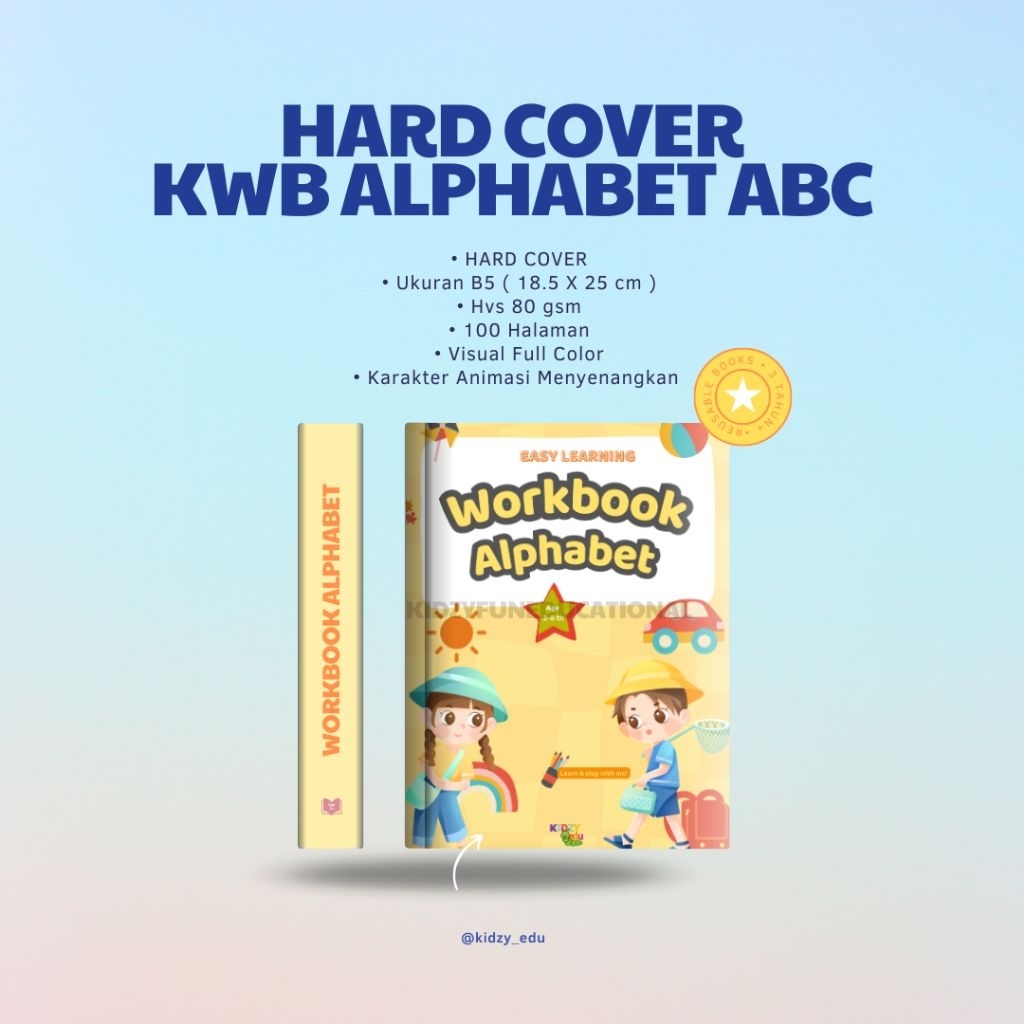 HARD COVER WORKBOOK B5 18.5x25cm HVS 80 GSM Tebal Buku Aktivitas Anak usia 3-12 Tahun tahun buku Pau