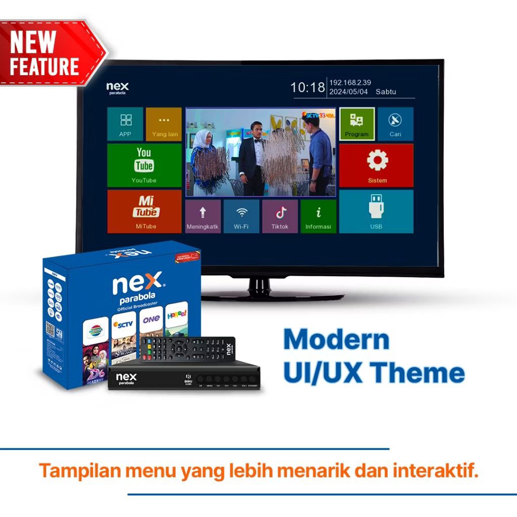 Receiver khusus Parabola RX Nex Parabola Biru Full HD New bisa MNC dan Emtek group dan TV Dakwah Sun