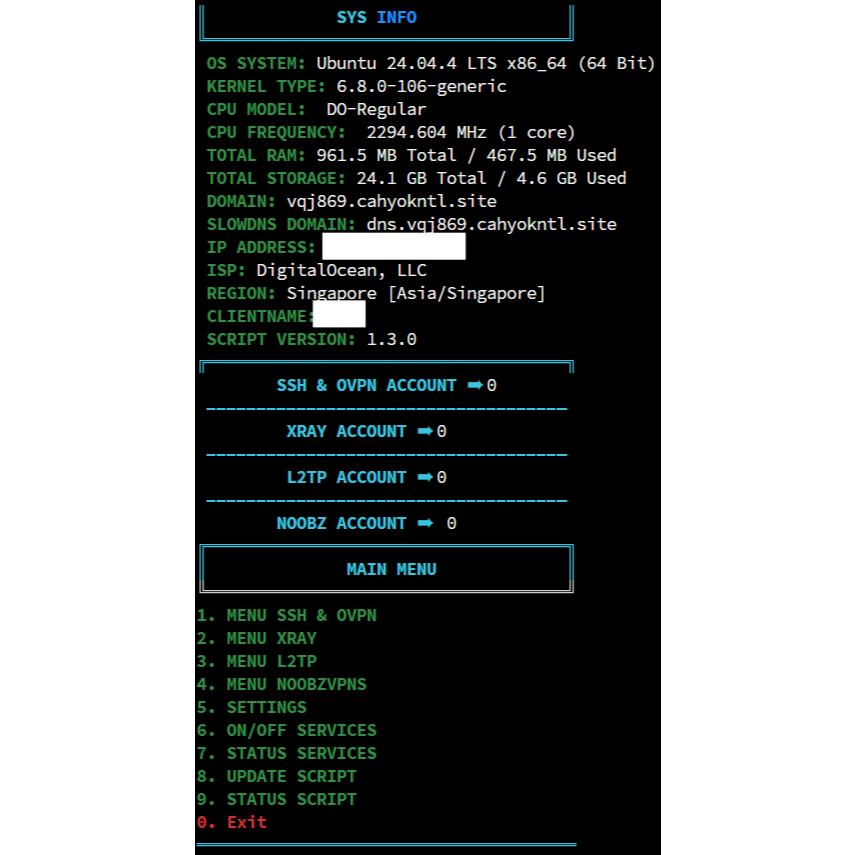 TUNNELING VPN SERVER SG DIGITAL OCEAN - UNLIMITED BW - COCOK UNTUK JUALAN - FITUR LENGKAP - INTERNET