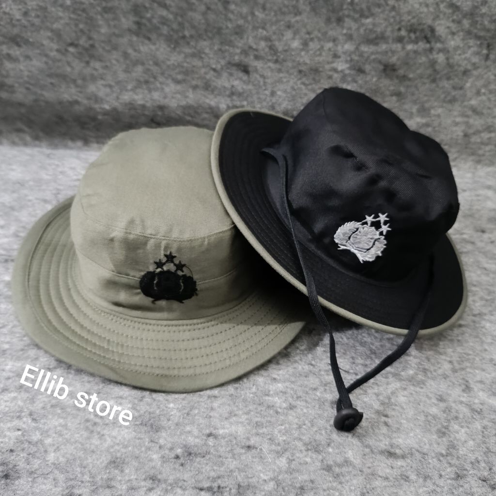 Topi Rimba Hijau Tribrata POLRI Bolak Balik / Topi Rimba Hijau POLRI / Topi Rimba Hijau Polisi