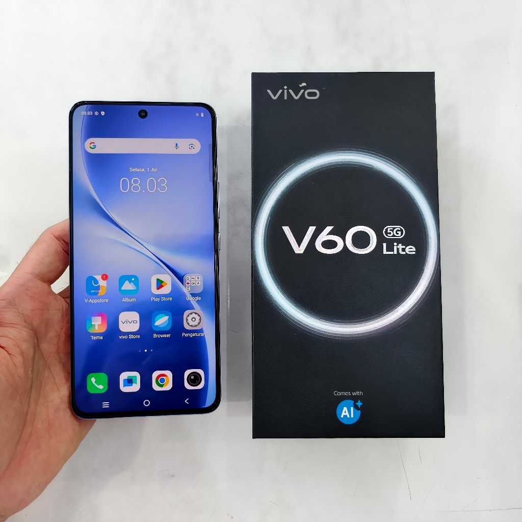 SECOND Vivo V60 LITE 5G 16GB RAM 8/256 8GB + 8GB Extend RAM 256GB NFC RESMI