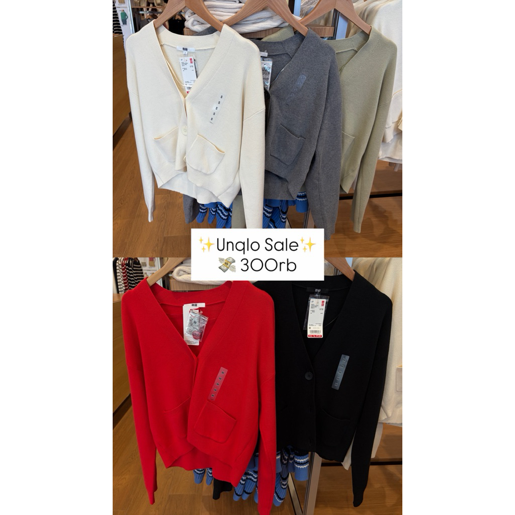 UNIQLO CARDIGAN V LEMBUT LENGAN PANJANG