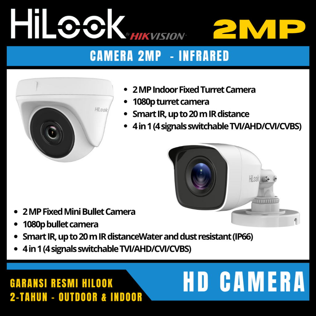 hilook camera cctv 2mp indoor outdoor kamera cctv