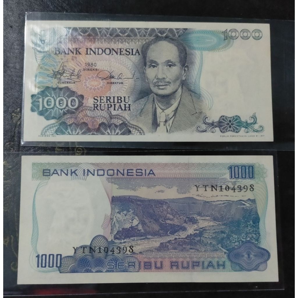 Gress/Baru uang 1000 Dr Sutomo 1980
