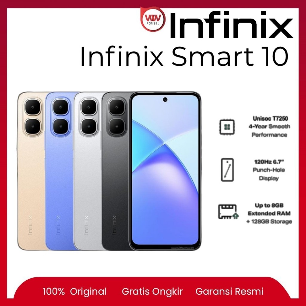 Hp Infinix Smart 10 Ram 3GB Internal 64GB Garansi Resmi