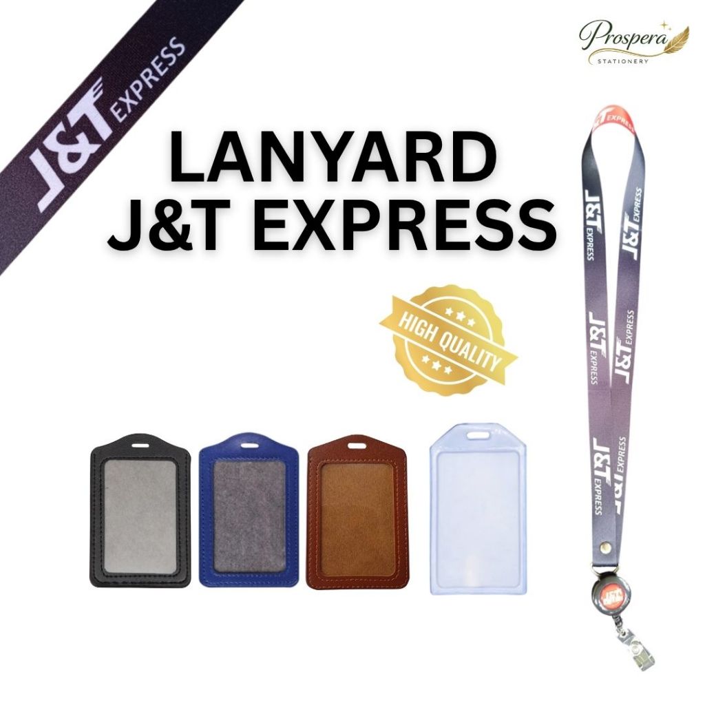 (READY) Tali ID Card Lanyard Card Holder J&T EXPRESS - Full 2 Sisi Bahan Soft Tissue Berkualitas