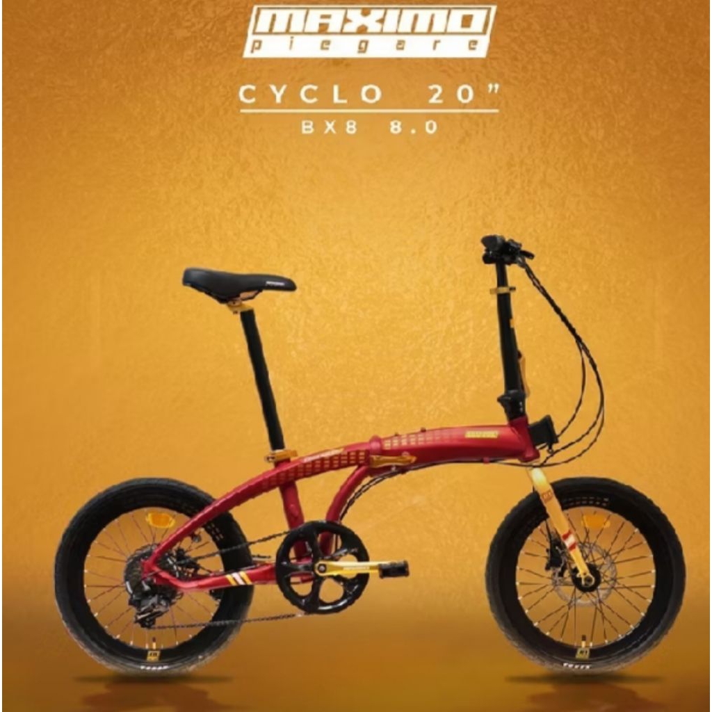 sepeda lipat 20 inch maximo Piegare Folding Bike 8 speed Cyclo bx8 rem Hydrolik