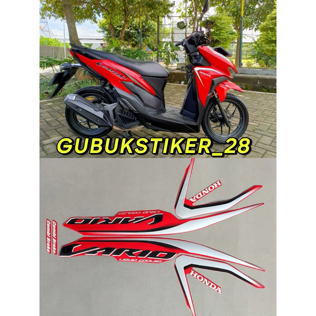 ORIGINAL STRIPING STIKER KIS BODY MOTOR HONDA VARIO 125 2019 MERAH