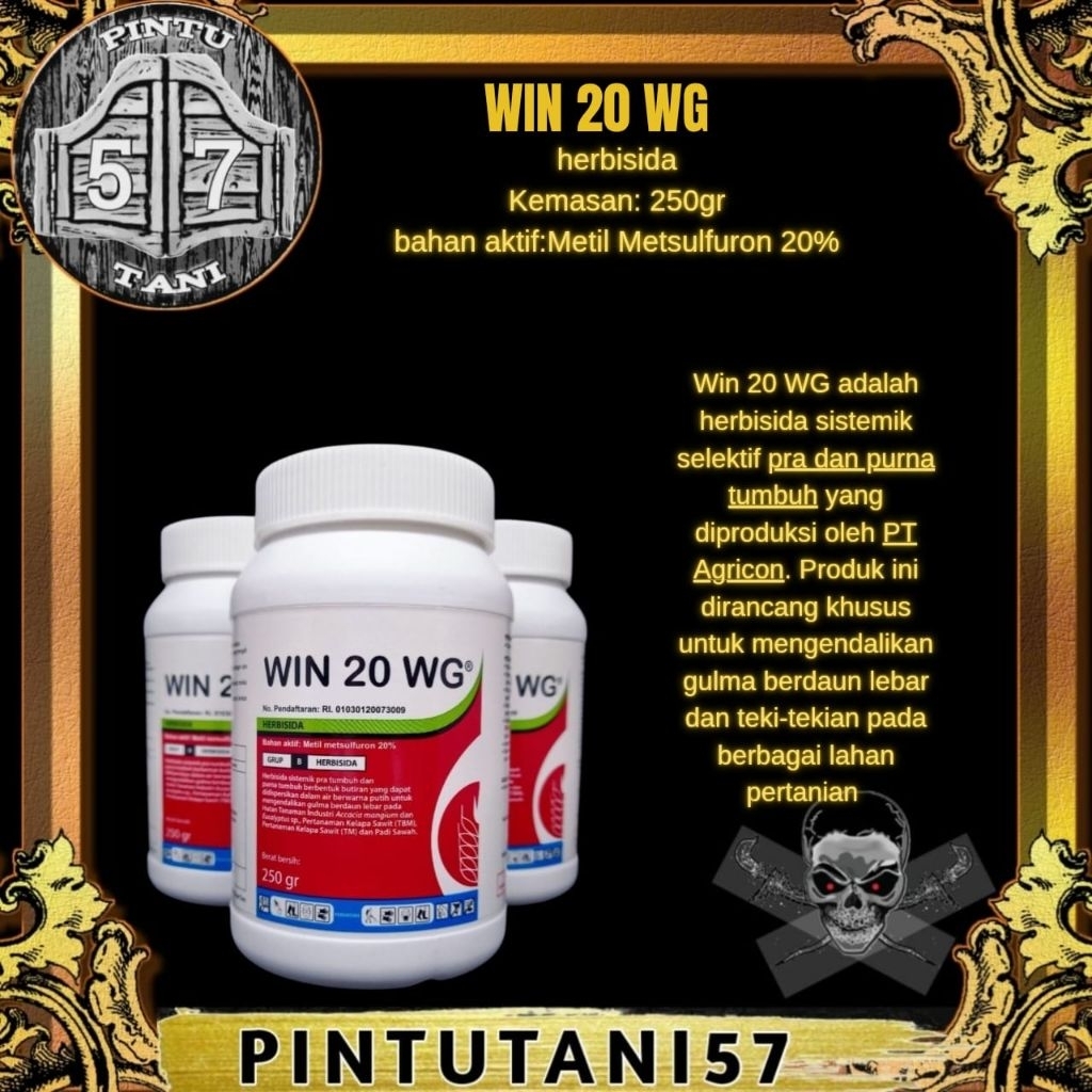 Herbisida WIN 20 WG 250 gr - Efektif untuk Gulma Berdaun Lebar