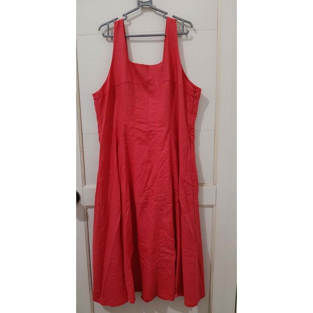 New dress kutung Vera Wang ori sz Xxl, Bahan linen adem