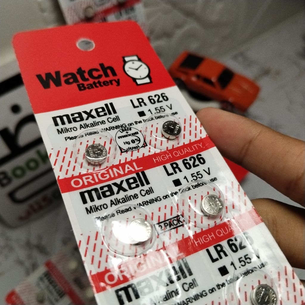 Isi 10 Pcs Baterai Kancing Jam Tangan LR 626 / 377 Maxell Batre Kecil Silver Oxide