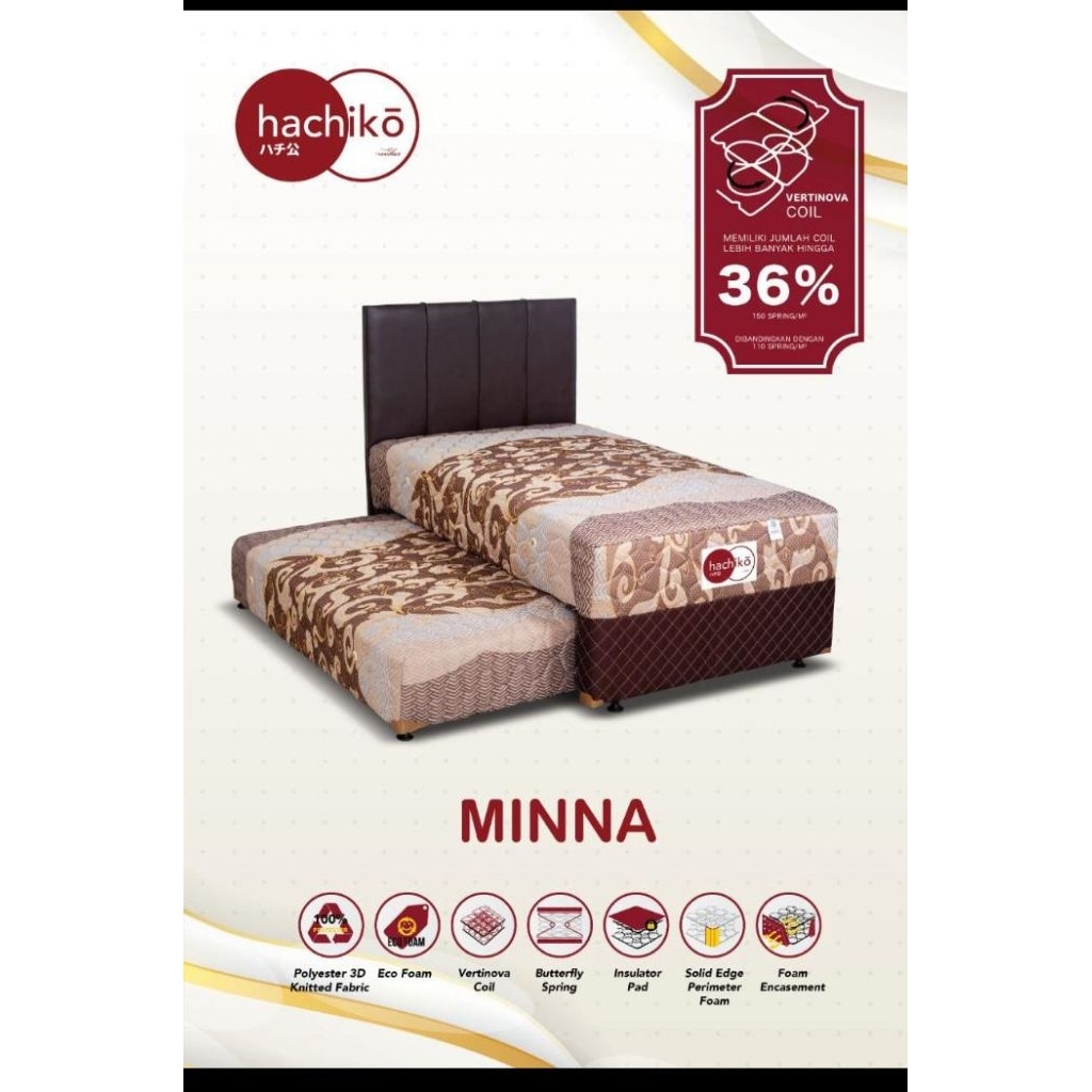 [ JUCCO ] Bed Dorong Hachiko Minna 120x200 by Kangaroo - Bed Sorong 2in1 set Minna - Bed Dorong Anak