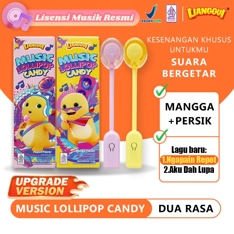 LIANGGUI X Nalong Permen Music Lolipop Candy Hadiah Ultah Anak Camilan Pesta Bentuk Kreatif