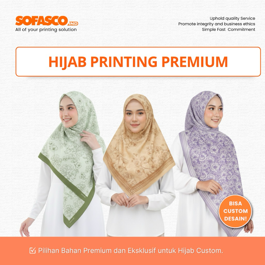 GROSIR Hijab Printing Voal Segi Empat Premium Motif - Supplier Tangan Pertama SOFASCO