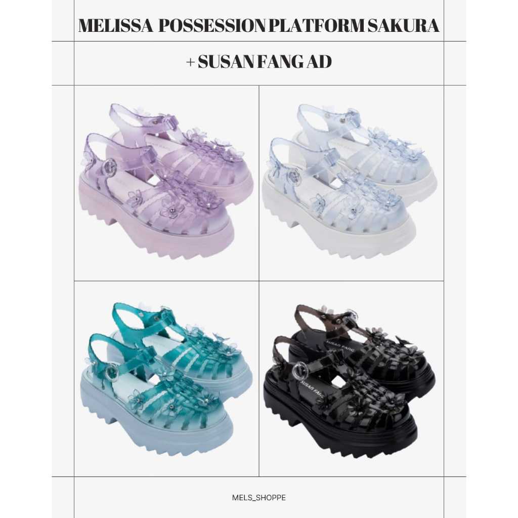 Sepatu Sandal Platform Wanita Melissa Possession Platform Sakura + Susan Fang Ad