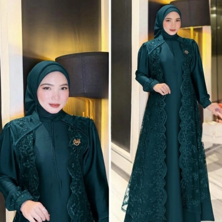MARBELA DRESS Gamis Party Premium Gamis Pesta Gamis Kondangan Velvet Mix Brokat JUMBO