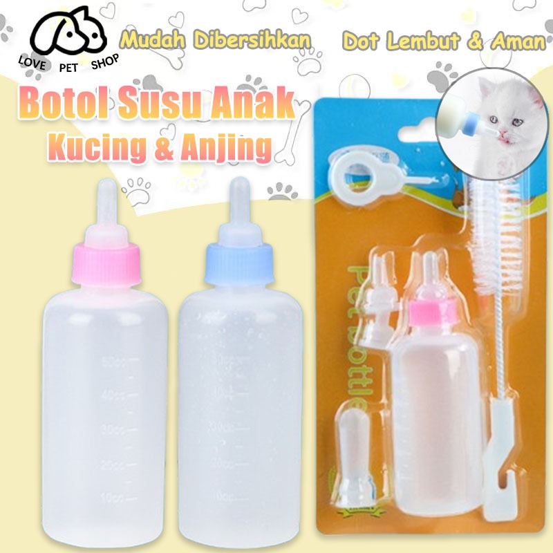 Botol Susu Hewan Peliharaan | Botol Susu Anak Kucing & Anjing | Dot Lembut Anti Selip