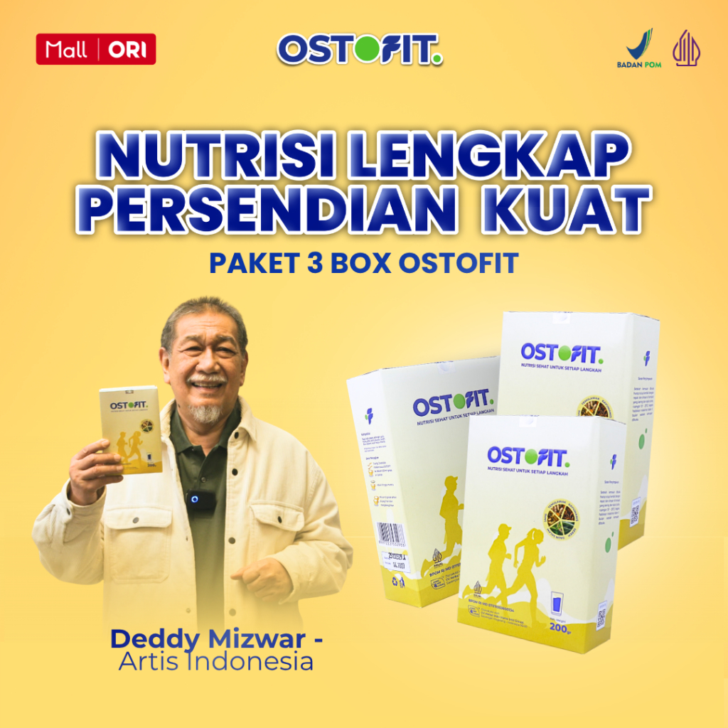 OSTOFIT ORIGINAL PAKET 3 BOX - Susu Nyeri Sendi Tinggi Kalsium 200gr Halal BPOM