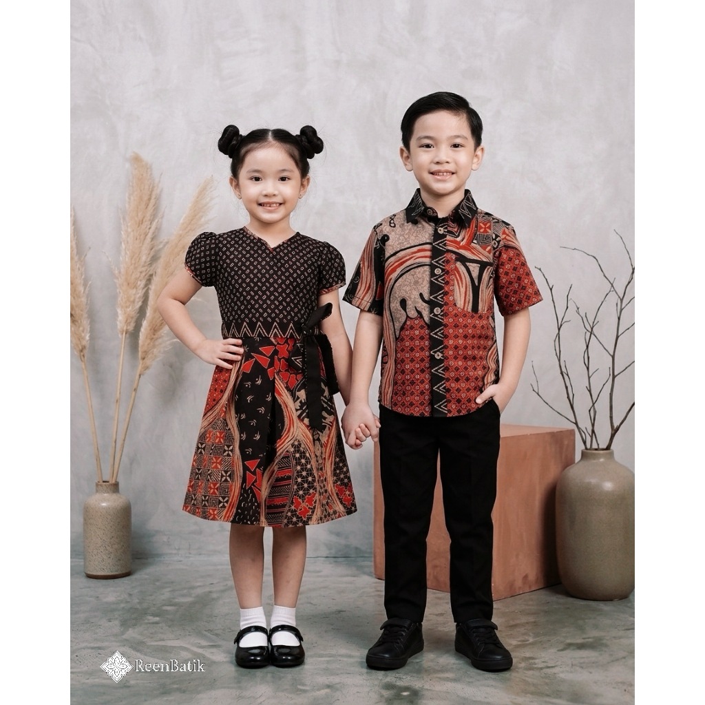 Dress Batik Anak Couple Bahan Katun Stretch, 009 MTS / 001 MTS