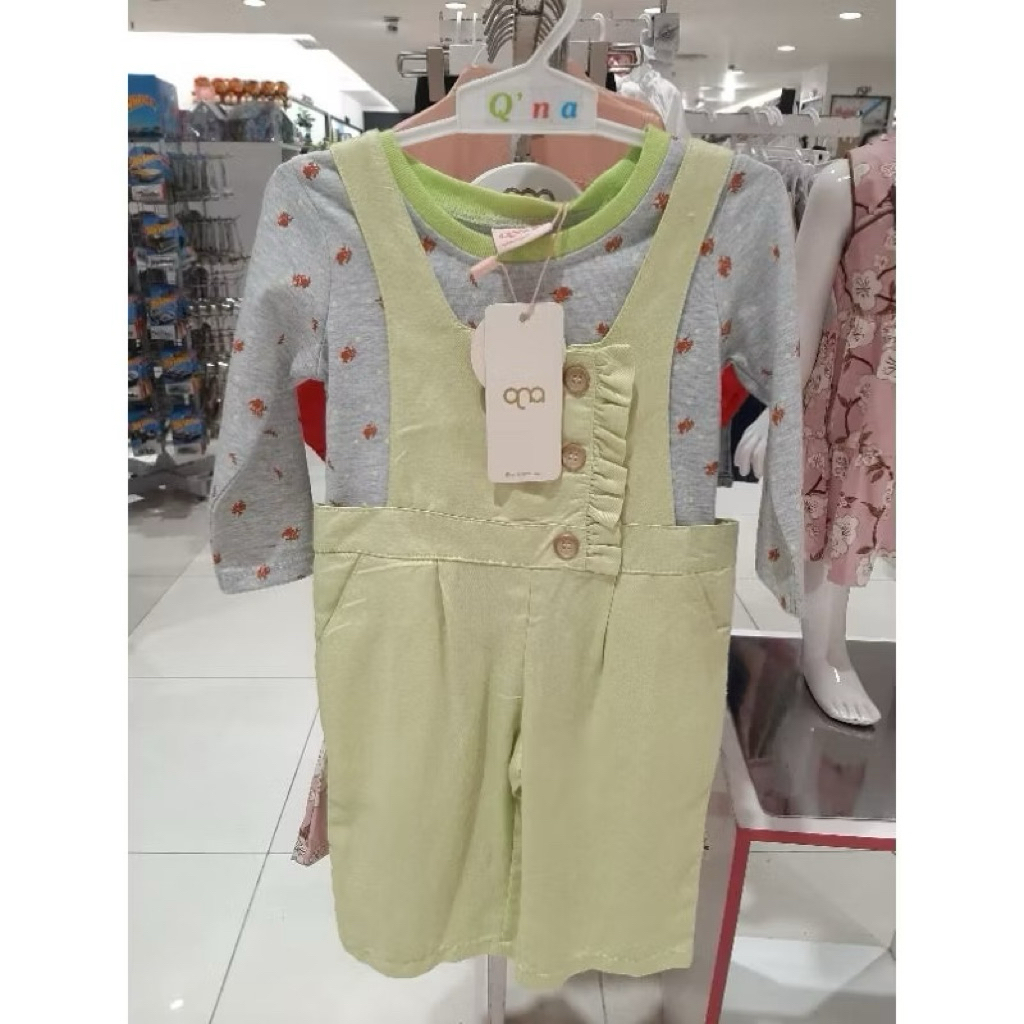 QNA Baju Setelan Kaos Anak Perempuan Size 1 th Original
