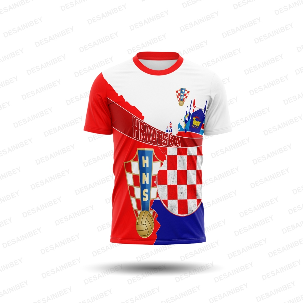 Baju Kaos Jersey Croatia - Jersey Timnas Croatia Piala Dunia 2026 Fullprint Custom Art01