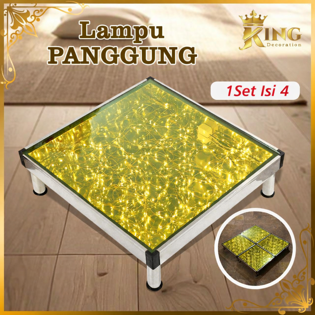 1 Set Isi 4 Lampu Kaca Panggung Akrilik. Lantai Kaca Tempered Glass - Stage Lighting LED Starlit