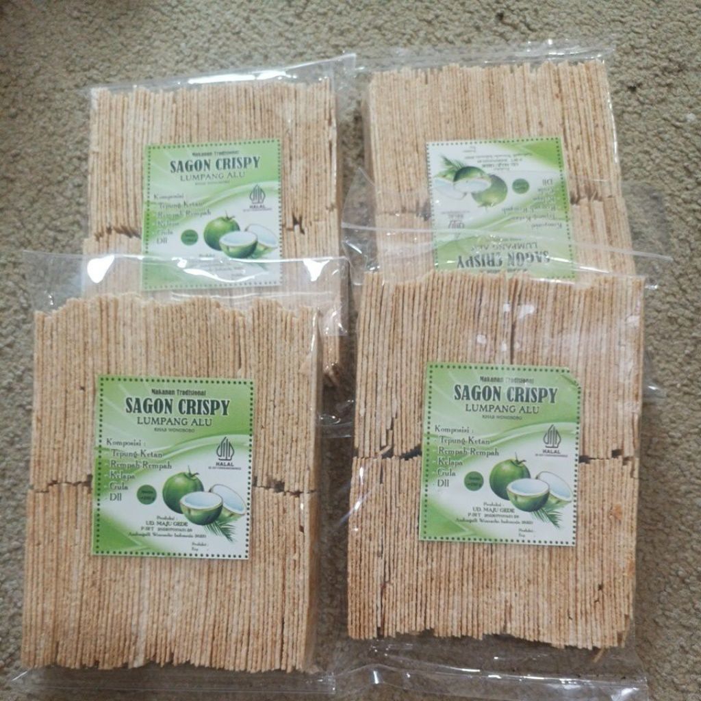 paket promo 4 sagon kereng kering krispi sagon beras ketan khas wonosobo