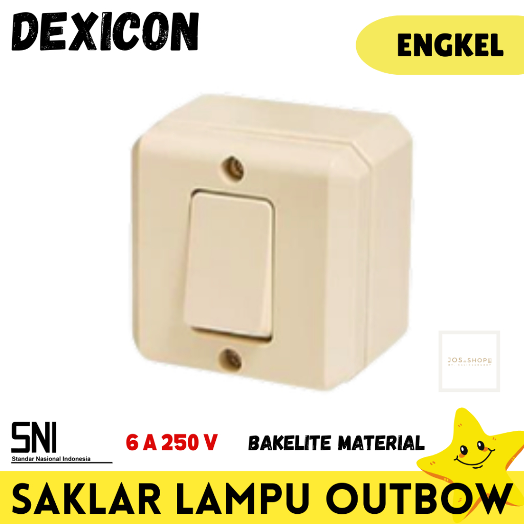 Saklar Dinding OB Engkel Sakelar Lampu Cream Saklar Rumah Outbow Tunggal Single Switch Dexicon SNI
