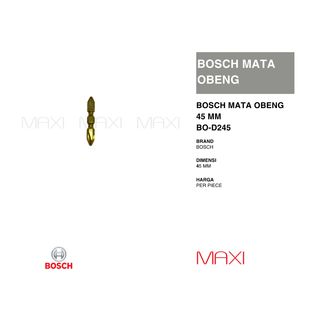 BOSCH - Mata Bor Obeng 45 Mm, 65 Mm Dan 110 Mm - Mata Driver Bor Obeng