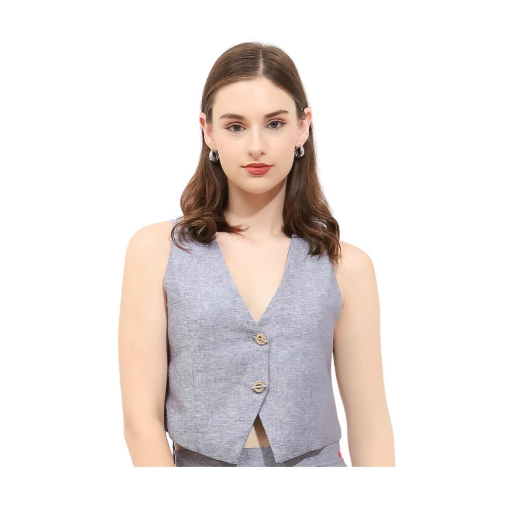 Arianna Vest ( Hanya Atasan Vest ) by Anna Hung Style rompi wanita vest denim vest wanita  vest crop