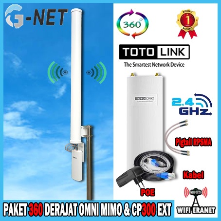 Antena Wifi Outdoor / Paket Wifi Antena Omni Mimo 13 dBi 2.4 Ghz 360 & Totolink CP300 EXT