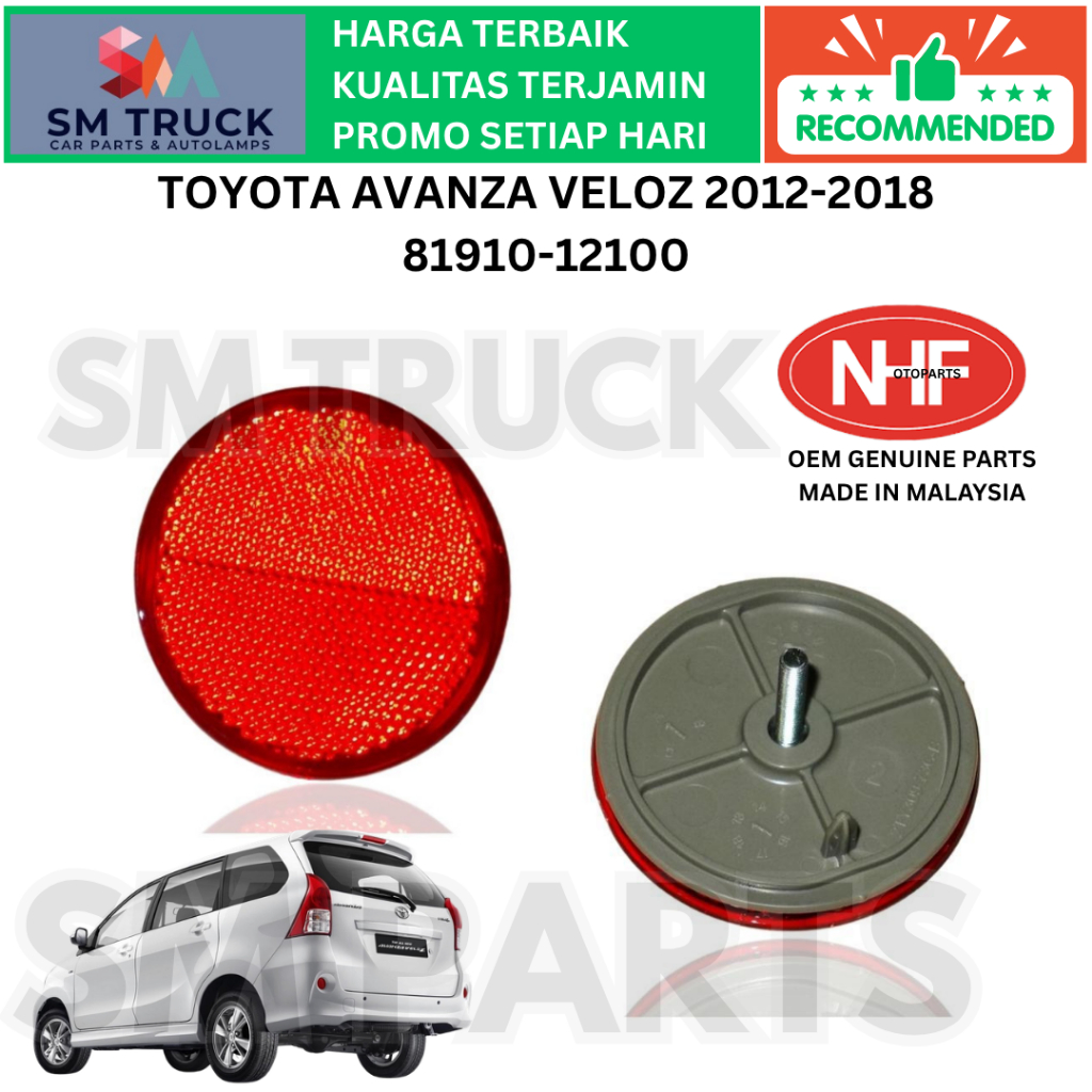 (NHF MALAYSIA) MATA KUCING REFLEKTOR BUMPER BEMPER BELAKANG AVANZA VELOZ 2012 2013 2014 2015 2016 20