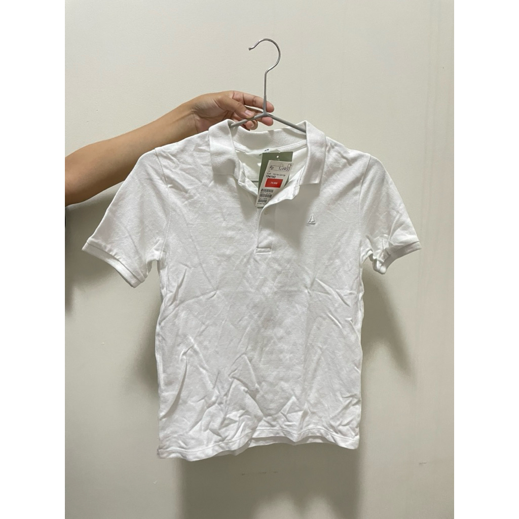 Kaos H&M Polo kids boys putih (reject ada noda kuning, plak hitam) ukuran 4-6th dan 8-10th sale