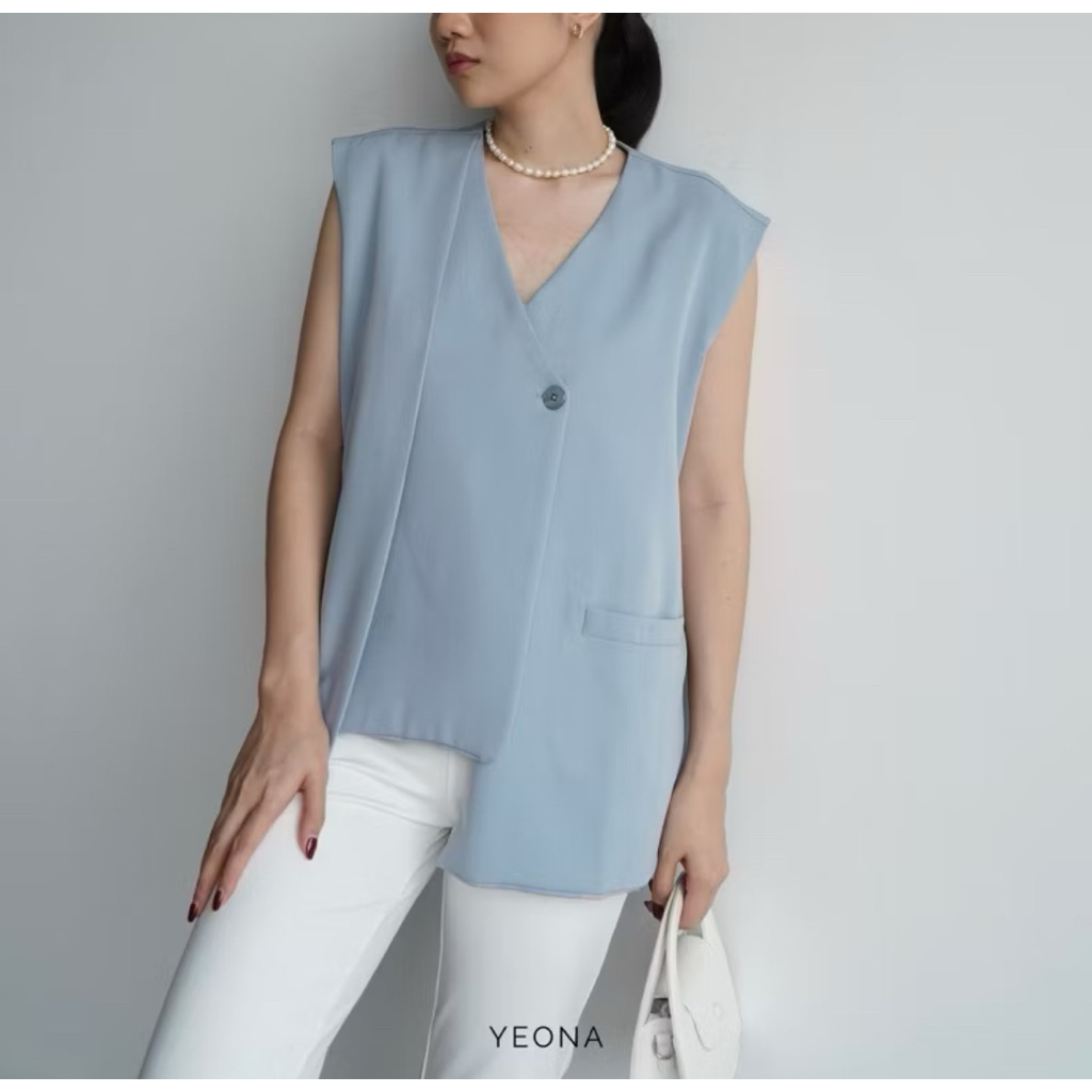 YEONA - Ganni Vest (Powder Blue)