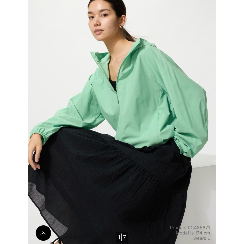 Women Jacket UNIQLO Pocketable UV Protection Parka (Water-Repellent NANODESIGN)