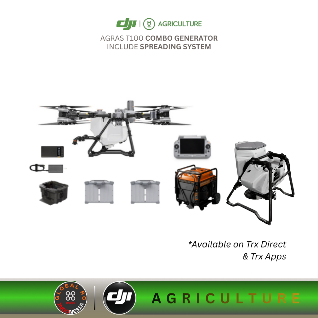 DJI AGRAS T100 Combo Generator With Spreading Drone Penyemprotan Pertanian Perkebunan