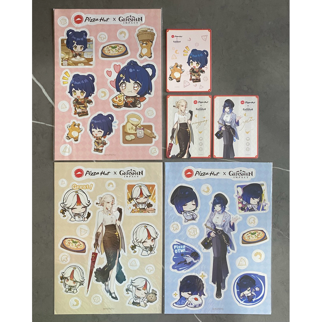 Genshin Impact x Pizza Hut Official Merchandise Sticker Sheet & Card