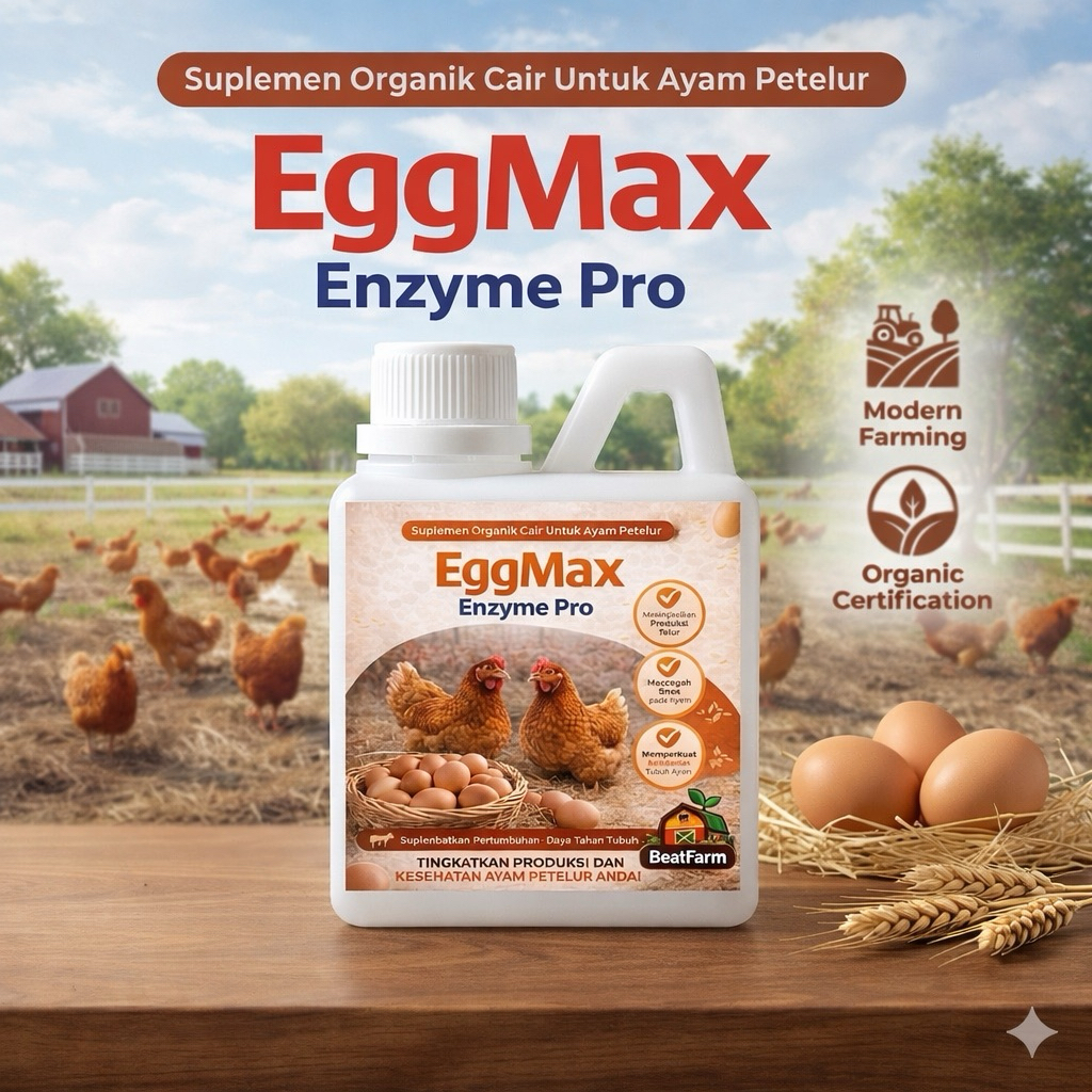 EggMax Enzyme Pro Suplemen Ayam Petelur | Booster Telur | Penambah Produksi & Nafsu Makan Ayam