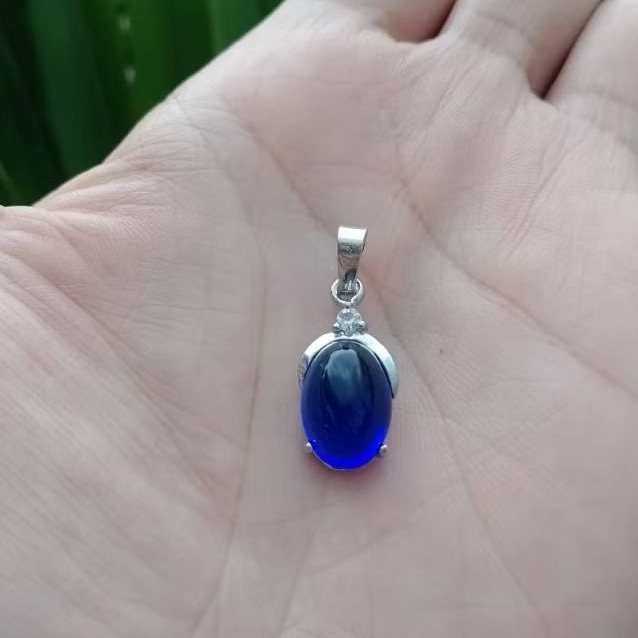Liontin Blue Safir terbaru unik Elegan DM 10×14