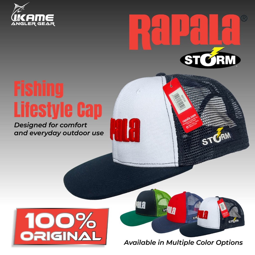 Topi Rapala Original Trucker Cap Fishing Hat Snapback Pria Breathable Mesh Flat Brim Outdoor Premium