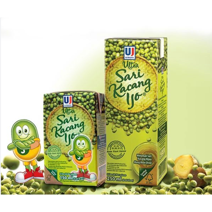 DUS ULTRA SARI KACANG IJO 150 ML SARI KACANG IJO 250 ML