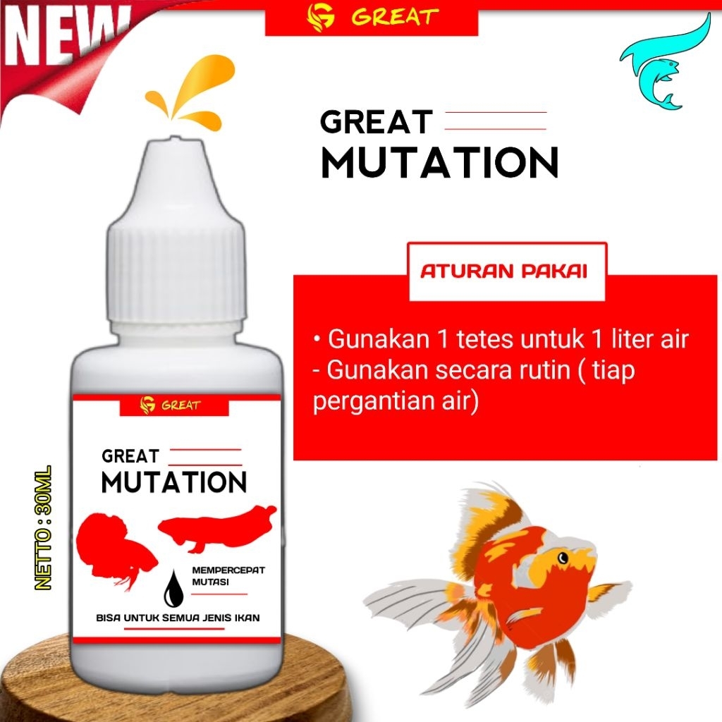 GREAT MUTATION obat mutasi ikan isi 30ml mempercepat mutasi warna, bar pada semua jenis ikan