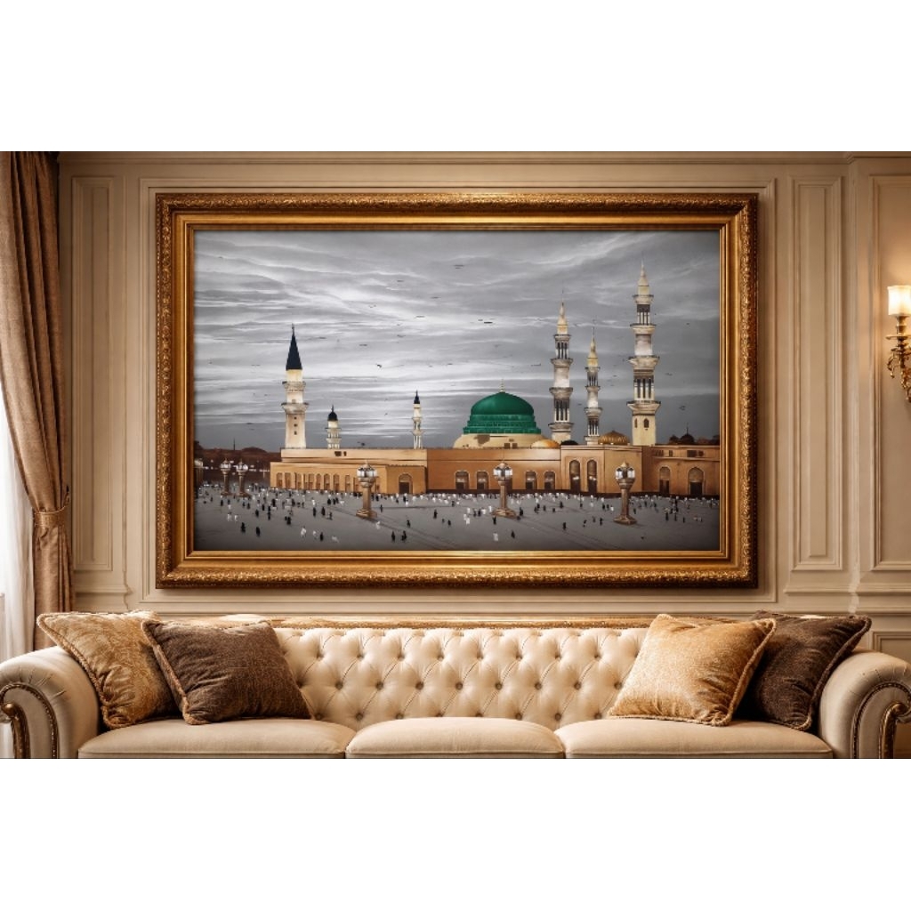 sticker lukisan dinding tema masjid Nabawi.