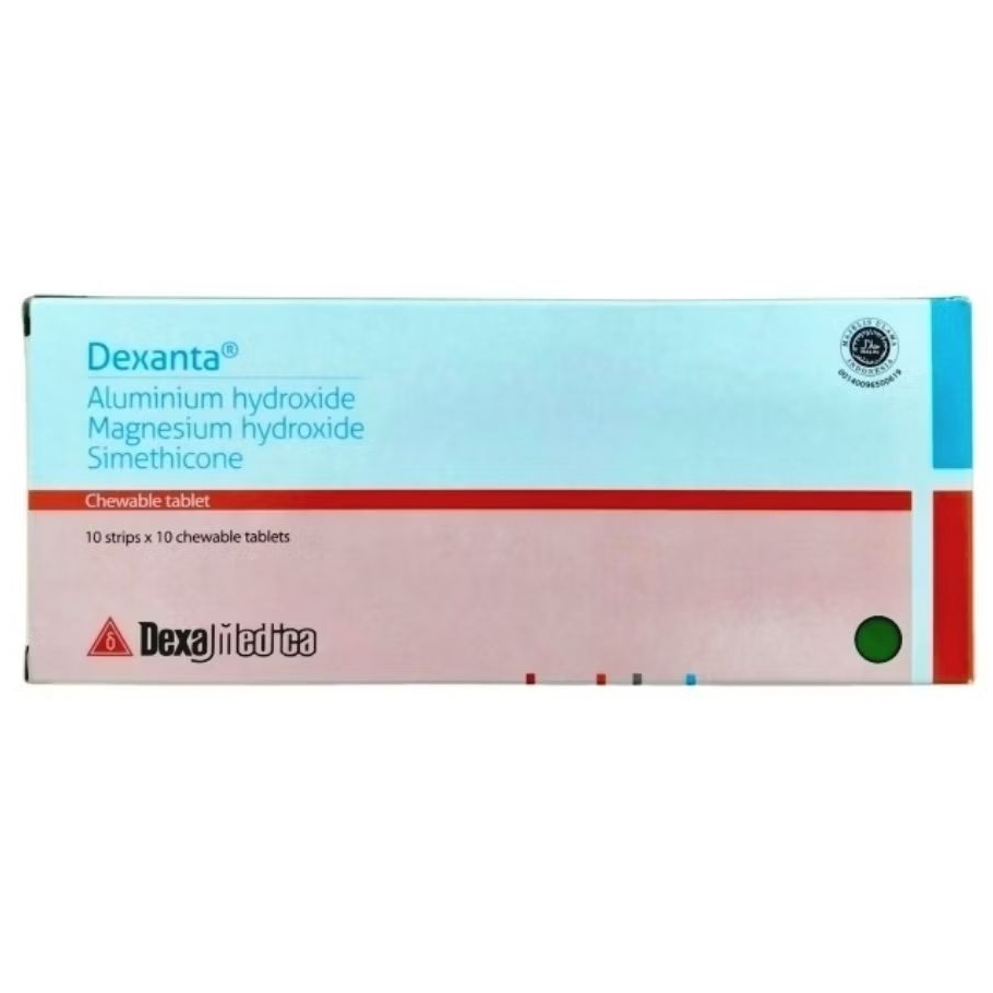 DEXANTA Tablet Kunyah (100's /Dus) - Obat Sakit Maag Tablet Kunyah