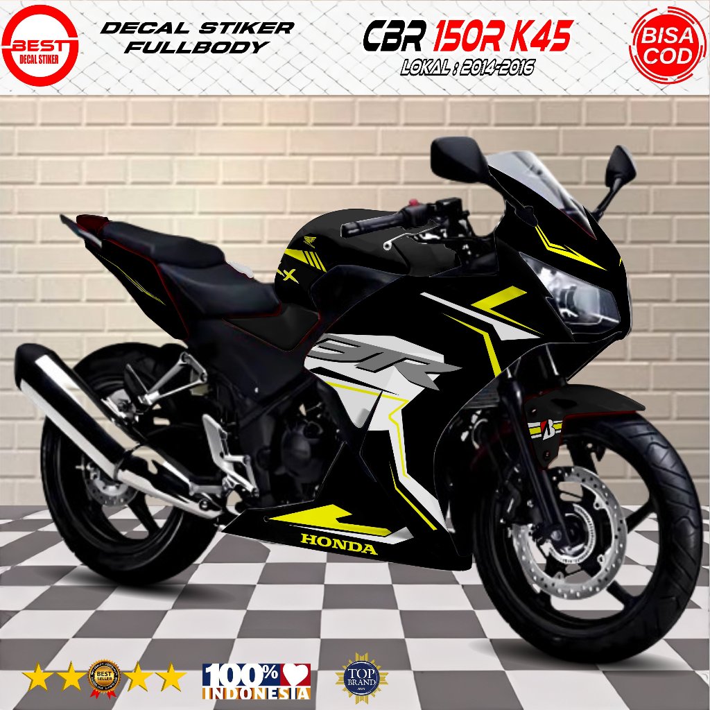 Decal Sticker CBR 150R K45A Lokal Fullbody - Decal CBR K45A Lokal Fullbody - Stiker CBR Lokal