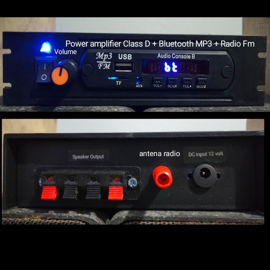 Amplifier Class D.Mp3 bluetooth USB dan radio tinggal colok spiker