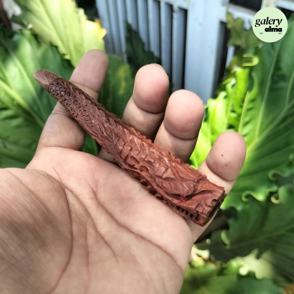 GALERY_ALMA | UKIR NAGA pipa once / once cangklong kayu setigi kayu stigi